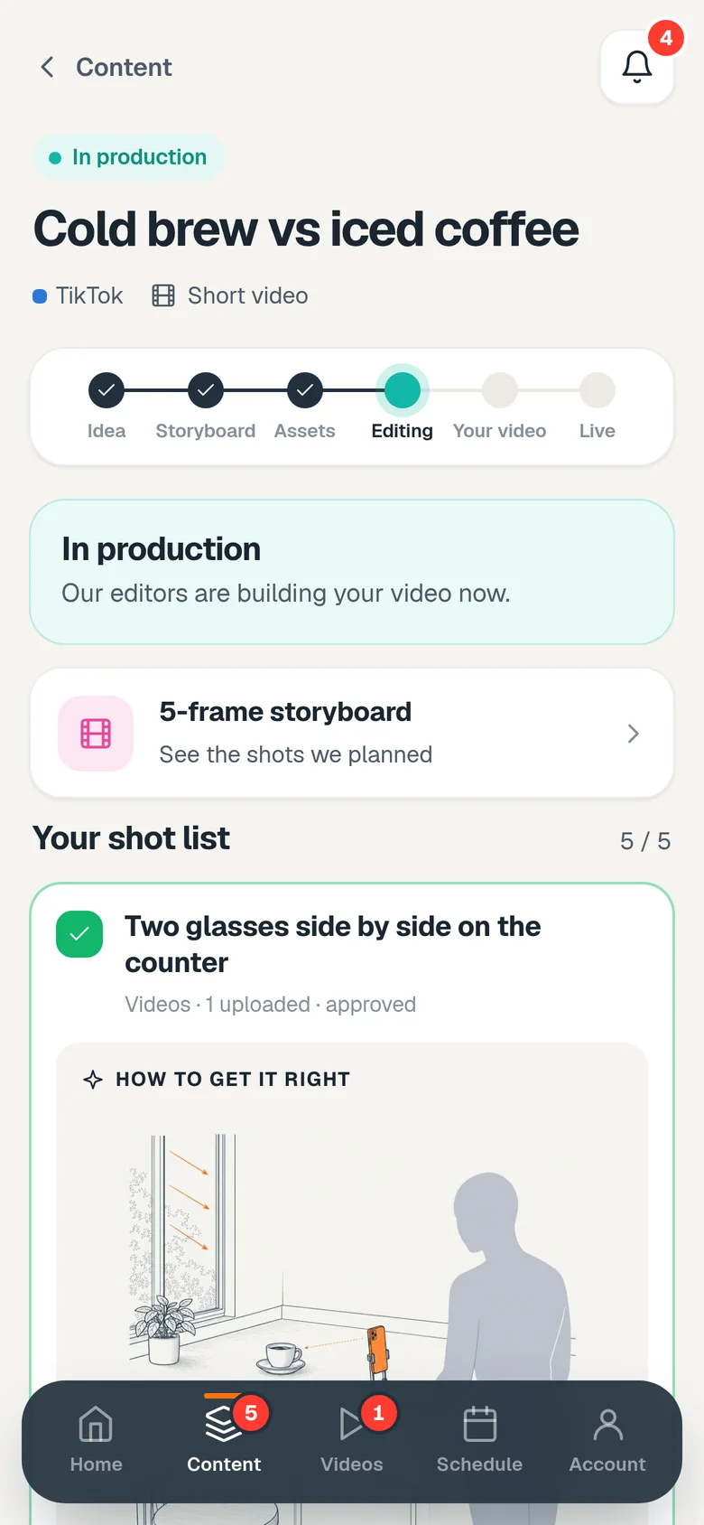 We cut it to the plan, in the app