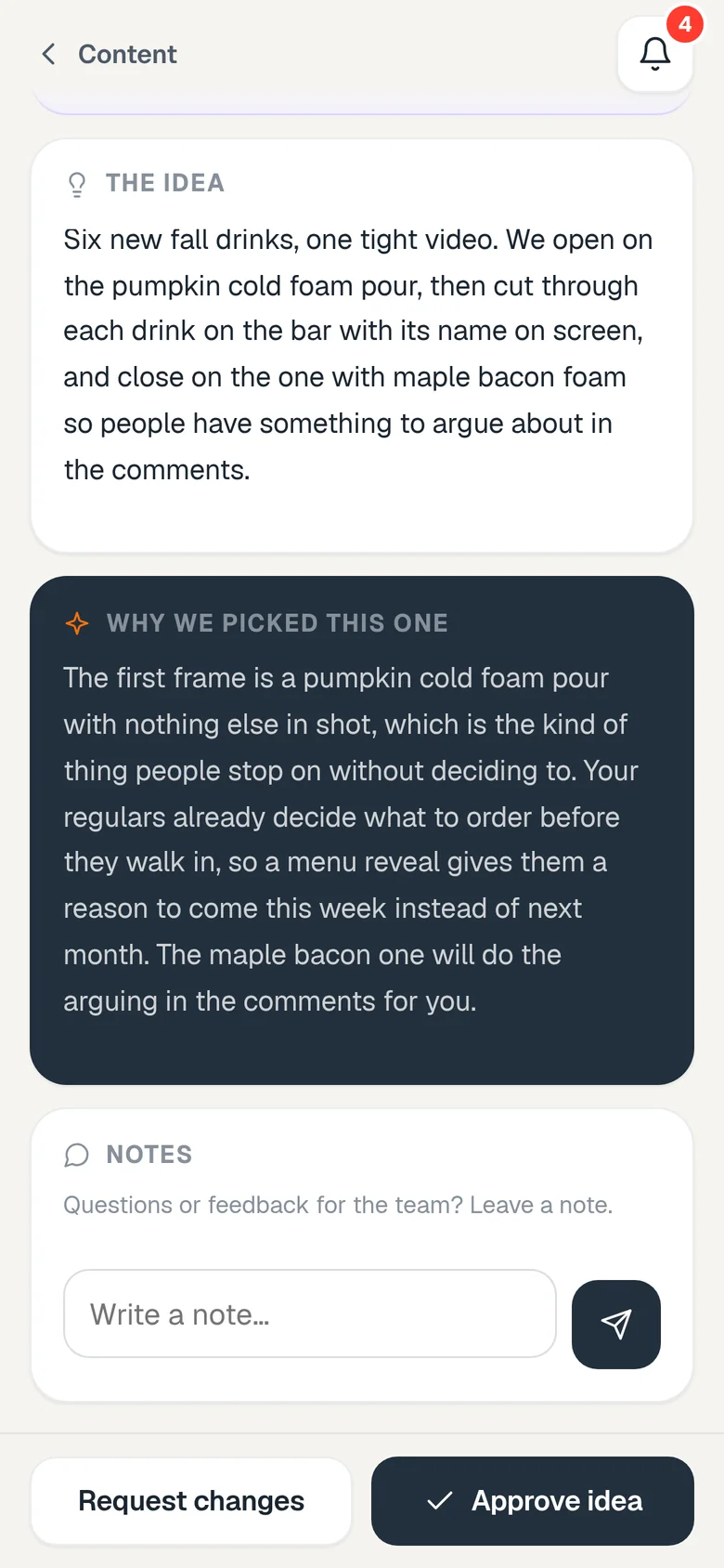 You choose what gets made, in the app