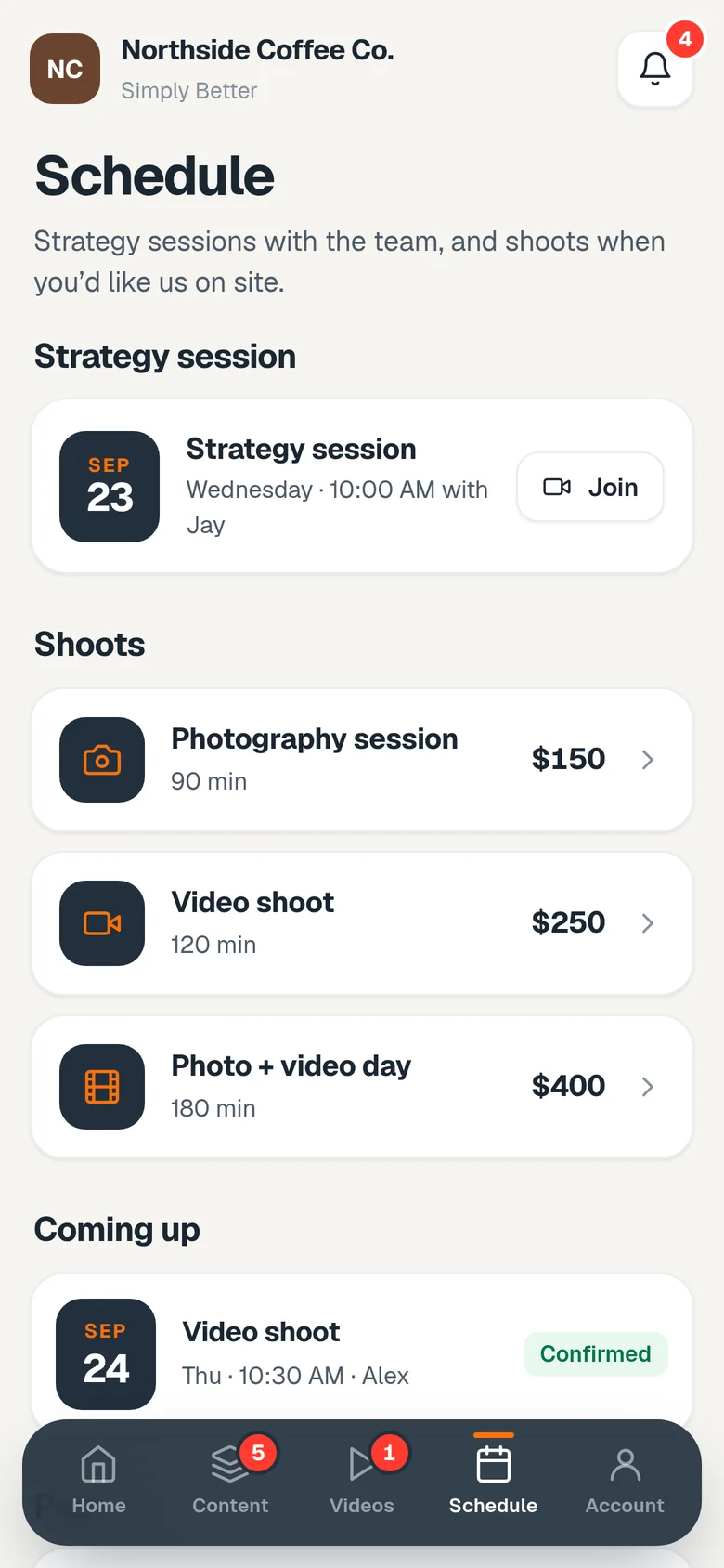 It starts with a conversation, in the app