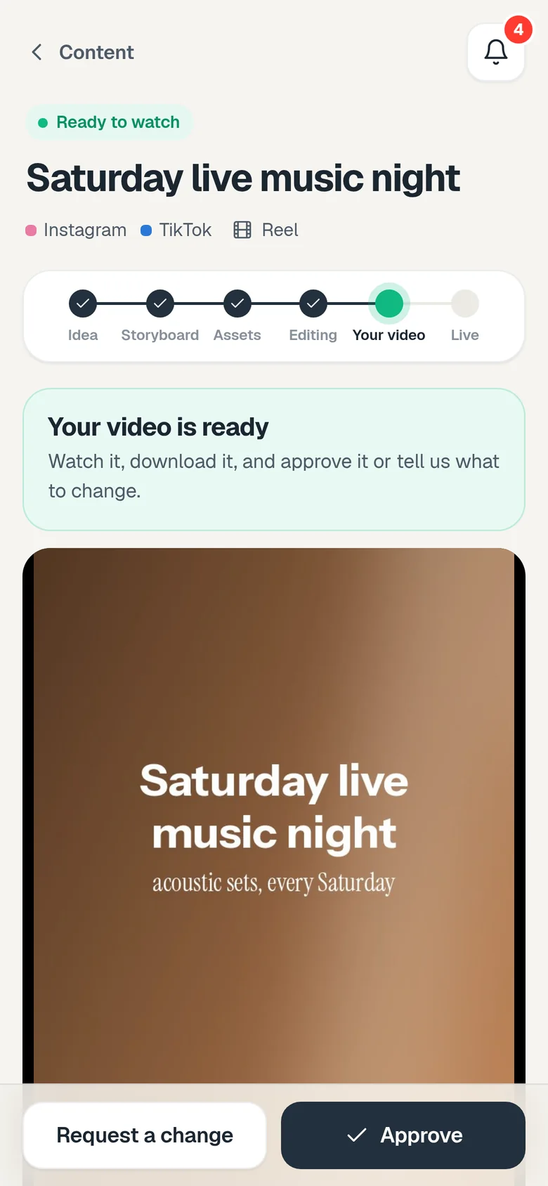 You approve it, we post it, in the app